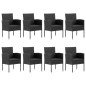 vidaXL 9-tlg. Garten-Essgruppe Schwarz Poly Rattan und Stahl vidaXL 9-tlg. Garten-Essgruppe Schwarz Poly Rattan und Stahl