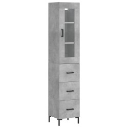 vidaXL Highboard Betongrau 34,5x34x180 cm Holzwerkstoff