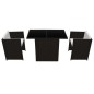 vidaXL 3-tlg. Bistro-Set mit Auflagen Poly Rattan Braun vidaXL 3-tlg. Bistro-Set mit Auflagen Poly Rattan Braun