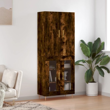 vidaXL Highboard Räuchereiche 69,5x34x180 cm Holzwerkstoff