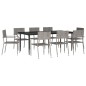 vidaXL 9-tlg. Garten-Essgruppe Grau und Schwarz Poly Rattan und Stahl vidaXL 9-tlg. Garten-Essgruppe Grau und Schwarz Poly Rattan und Stahl