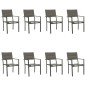 vidaXL 9-tlg. Garten-Essgruppe Schwarz Stahl und Textilene vidaXL 9-tlg. Garten-Essgruppe Schwarz Stahl und Textilene