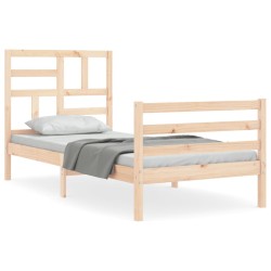 vidaXL Massivholzbett mit Kopfteil 100x200 cm