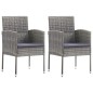 vidaXL 3-tlg. Garten-Essgruppe Grau und Schwarz Poly Rattan und Stahl vidaXL 3-tlg. Garten-Essgruppe Grau und Schwarz Poly Rattan und Stahl