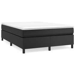 vidaXL Boxspringbett mit Matratze Schwarz 140x200 cm Kunstleder