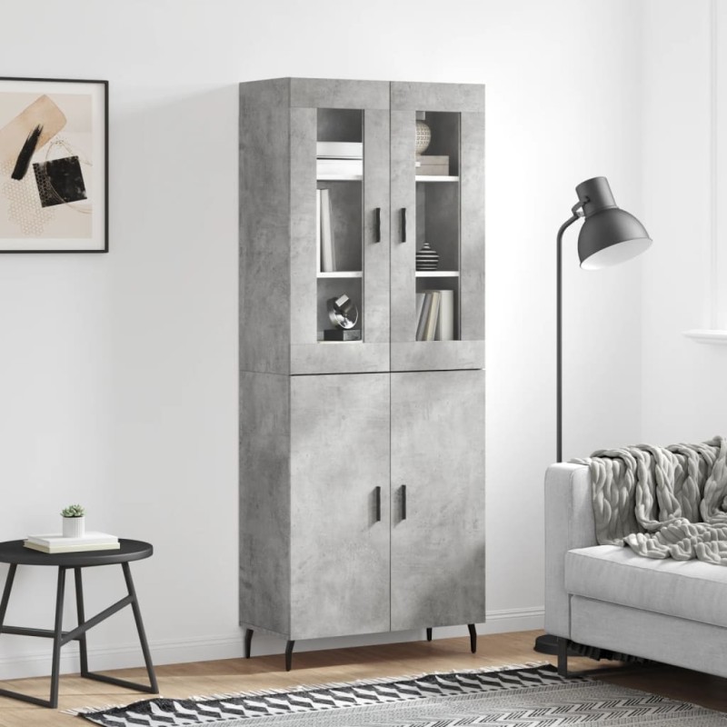 vidaXL Highboard Betongrau 69,5x34x180 cm Holzwerkstoff vidaXL Highboard Betongrau 69,5x34x180 cm Holzwerkstoff