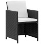 9-tlg. Garten-Essgruppe mit Auflagen Poly Rattan Schwarz 9-tlg. Garten-Essgruppe mit Auflagen Poly Rattan Schwarz