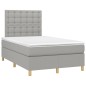 vidaXL Boxspringbett mit Matratze Hellgrau 120x200 cm Stoff vidaXL Boxspringbett mit Matratze Hellgrau 120x200 cm Stoff