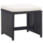 9-tlg. Garten-Essgruppe mit Auflagen Poly Rattan Schwarz 9-tlg. Garten-Essgruppe mit Auflagen Poly Rattan Schwarz