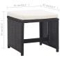 9-tlg. Garten-Essgruppe mit Auflagen Poly Rattan Schwarz 9-tlg. Garten-Essgruppe mit Auflagen Poly Rattan Schwarz