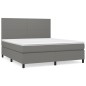 vidaXL Boxspringbett mit Matratze Dunkelgrau 180x200 cm Stoff vidaXL Boxspringbett mit Matratze Dunkelgrau 180x200 cm Stoff