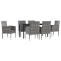 vidaXL 7-tlg. Garten-Essgruppe Grau und Schwarz Poly Rattan und Stahl vidaXL 7-tlg. Garten-Essgruppe Grau und Schwarz Poly Rattan und Stahl