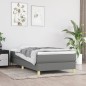 vidaXL Boxspringbett mit Matratze Dunkelgrau 90x190 cm Stoff vidaXL Boxspringbett mit Matratze Dunkelgrau 90x190 cm Stoff