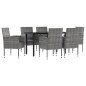 vidaXL 7-tlg. Garten-Essgruppe Grau und Schwarz Poly Rattan und Stahl vidaXL 7-tlg. Garten-Essgruppe Grau und Schwarz Poly Rattan und Stahl