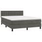 vidaXL Boxspringbett mit Matratze Dunkelgrau 140x190 cm Samt vidaXL Boxspringbett mit Matratze Dunkelgrau 140x190 cm Samt