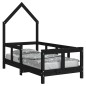 Kinderbett Schwarz 70x140 cm Massivholz Kiefer Kinderbett Schwarz 70x140 cm Massivholz Kiefer