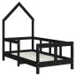 Kinderbett Schwarz 70x140 cm Massivholz Kiefer Kinderbett Schwarz 70x140 cm Massivholz Kiefer