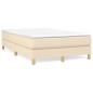 vidaXL Boxspringbett mit Matratze Creme 120x200 cm Stoff vidaXL Boxspringbett mit Matratze Creme 120x200 cm Stoff