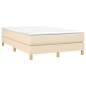 vidaXL Boxspringbett mit Matratze Creme 120x200 cm Stoff vidaXL Boxspringbett mit Matratze Creme 120x200 cm Stoff