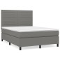 vidaXL Boxspringbett mit Matratze Dunkelgrau 140x200 cm Stoff vidaXL Boxspringbett mit Matratze Dunkelgrau 140x200 cm Stoff