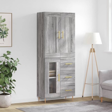 vidaXL Highboard Grau Sonoma 69,5x34x180 cm Holzwerkstoff