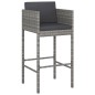 vidaXL 5-tlg. Gartenbar-Set mit Kissen Grau Poly Rattan vidaXL 5-tlg. Gartenbar-Set mit Kissen Grau Poly Rattan