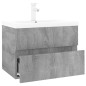 vidaXL Waschbeckenschrank mit Einbaubecken Grau Sonoma Holzwerkstoff vidaXL Waschbeckenschrank mit Einbaubecken Grau Sonoma Holzwerkstoff