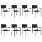 vidaXL 9-tlg. Garten-Essgruppe Schwarz Poly Rattan und Stahl vidaXL 9-tlg. Garten-Essgruppe Schwarz Poly Rattan und Stahl