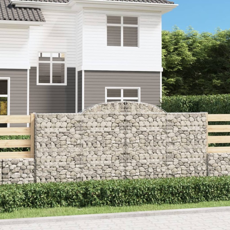 vidaXL Gabionen mit Hochbogen 6 Stk. 300x30x140/160cm Verzinktes Eisen vidaXL Gabionen mit Hochbogen 6 Stk. 300x30x140/160cm Verzinktes Eisen