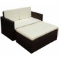 2-tlg. Garten-Lounge-Set mit Auflagen Poly Rattan Braun 2-tlg. Garten-Lounge-Set mit Auflagen Poly Rattan Braun