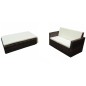 2-tlg. Garten-Lounge-Set mit Auflagen Poly Rattan Braun 2-tlg. Garten-Lounge-Set mit Auflagen Poly Rattan Braun