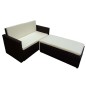 2-tlg. Garten-Lounge-Set mit Auflagen Poly Rattan Braun 2-tlg. Garten-Lounge-Set mit Auflagen Poly Rattan Braun