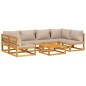 vidaXL 7-tlg. Garten-Lounge-Set mit Taupe Kissen Massivholz vidaXL 7-tlg. Garten-Lounge-Set mit Taupe Kissen Massivholz