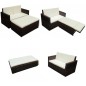 2-tlg. Garten-Lounge-Set mit Auflagen Poly Rattan Braun 2-tlg. Garten-Lounge-Set mit Auflagen Poly Rattan Braun