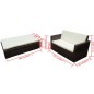2-tlg. Garten-Lounge-Set mit Auflagen Poly Rattan Braun 2-tlg. Garten-Lounge-Set mit Auflagen Poly Rattan Braun