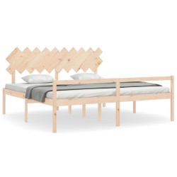 vidaXL Massivholzbett mit Kopfteil 200x200 cm