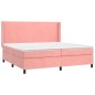 vidaXL Boxspringbett mit Matratze & LED Rosa 200x200 cm Samt vidaXL Boxspringbett mit Matratze & LED Rosa 200x200 cm Samt