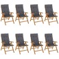 vidaXL Gartenstühle mit Auflagen 8 Stk. Massivholz Teak vidaXL Gartenstühle mit Auflagen 8 Stk. Massivholz Teak