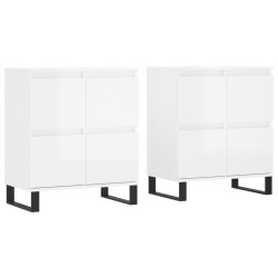 vidaXL Sideboards 2 Stk. Hochglanz-Weiß Holzwerkstoff