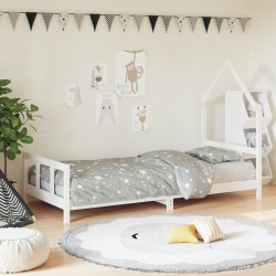 vidaXL Kinderbett Weiß 90x200 cm Massivholz Kiefer