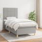 vidaXL Boxspringbett mit Matratze Hellgrau 80x200 cm Stoff vidaXL Boxspringbett mit Matratze Hellgrau 80x200 cm Stoff