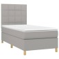 vidaXL Boxspringbett mit Matratze Hellgrau 80x200 cm Stoff vidaXL Boxspringbett mit Matratze Hellgrau 80x200 cm Stoff
