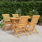vidaXL 5-tlg. Garten-Essgruppe Massivholz Teak vidaXL 5-tlg. Garten-Essgruppe Massivholz Teak