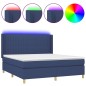 vidaXL Boxspringbett mit Matratze & LED Blau 180x200 cm Stoff vidaXL Boxspringbett mit Matratze & LED Blau 180x200 cm Stoff