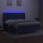 vidaXL Boxspringbett mit Matratze & LED Blau 180x200 cm Stoff vidaXL Boxspringbett mit Matratze & LED Blau 180x200 cm Stoff
