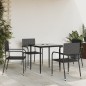 vidaXL 5-tlg. Garten-Essgruppe Schwarz Poly Rattan und Stahl vidaXL 5-tlg. Garten-Essgruppe Schwarz Poly Rattan und Stahl