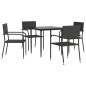 vidaXL 5-tlg. Garten-Essgruppe Schwarz Poly Rattan und Stahl vidaXL 5-tlg. Garten-Essgruppe Schwarz Poly Rattan und Stahl
