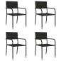 vidaXL 5-tlg. Garten-Essgruppe Schwarz Poly Rattan und Stahl vidaXL 5-tlg. Garten-Essgruppe Schwarz Poly Rattan und Stahl