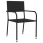 vidaXL 5-tlg. Garten-Essgruppe Schwarz Poly Rattan und Stahl vidaXL 5-tlg. Garten-Essgruppe Schwarz Poly Rattan und Stahl