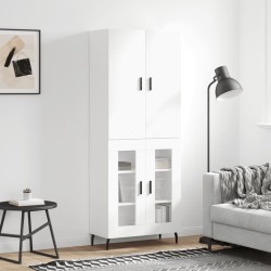 vidaXL Highboard Hochglanz-Weiß 69,5x34x180 cm Holzwerkstoff